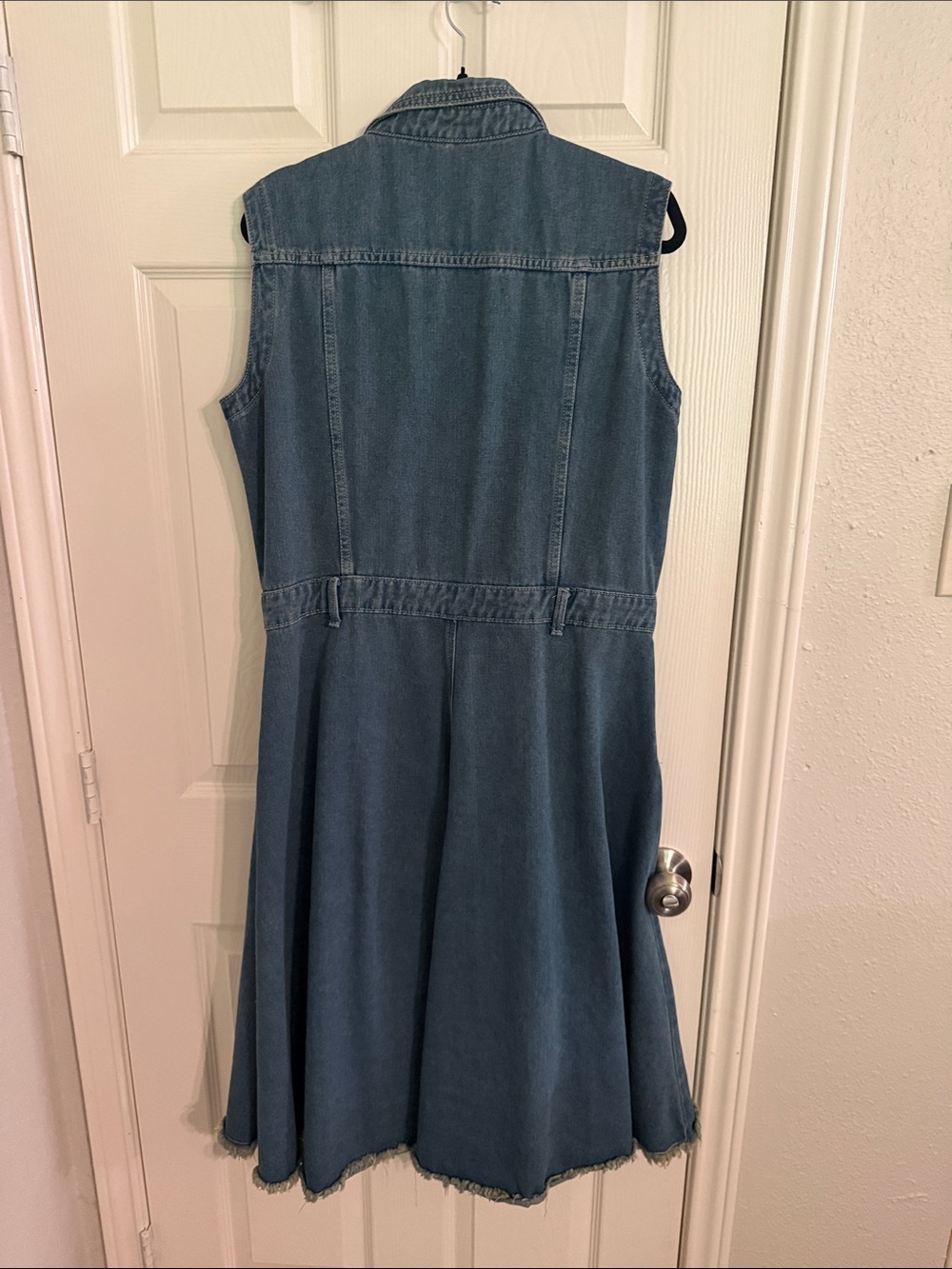 Source Unknown Blue Denim Asymmetrical Sleeveless Dress - Picture 2 of 2